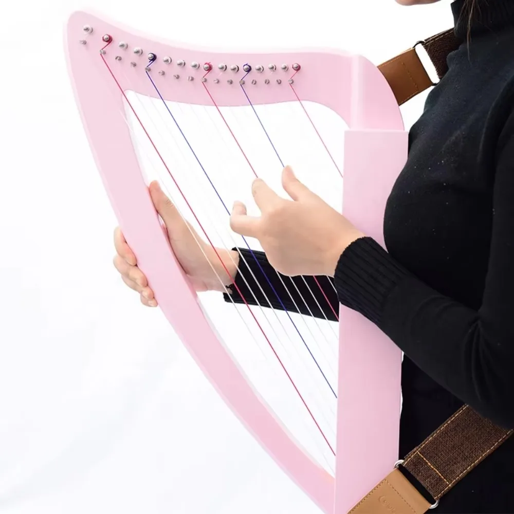 Hot Sale 16-String Pink Lyre Children's Small String Instrument Accessories