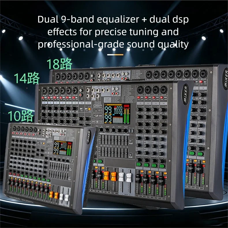 

GAX-HLG-P series mixing console amplifier all-in-one machine Series Dual 99DSP Effects with OTG Internal Recording 400W×2