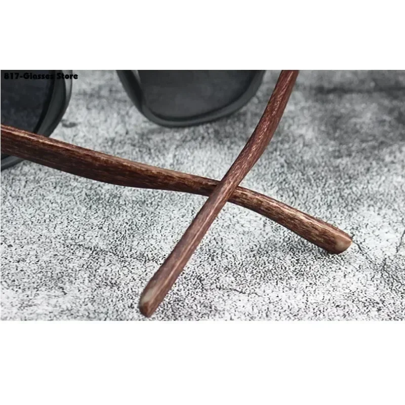 Sunglasses for Men Women's Trendy Retro Wood Grain Polarized UV Protection Eyewear Cycling Outdoor Street Photography - view 6