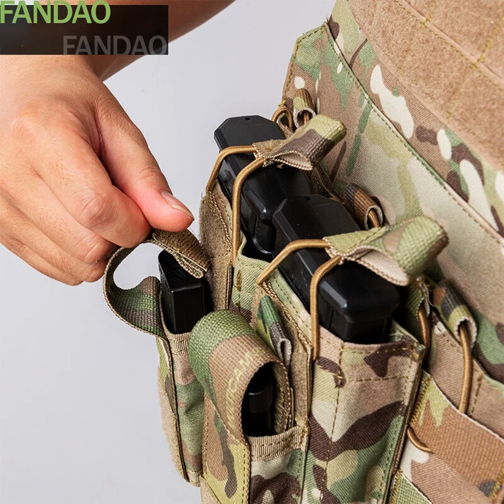 Imagem -02 - Bolsa para Carregador Tático Porta-revistas Porta-carregador Duplo Aberto 5.56&9 mm Molle Bolsa para Acessórios de Caça