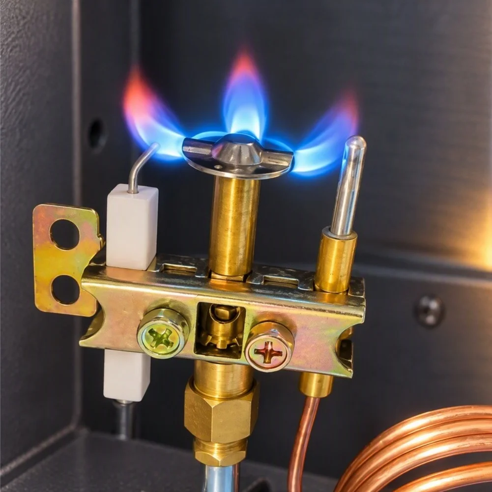 1pcs LP Gas Safety Valve Kit With Piezo Ignition For Oven Fireplace Grill Heater Propane Butane Protection RV= Heating Systems