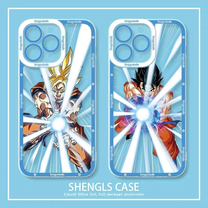 D-Dragon Balls Z Case For iPhone 16 Pro Max 15 14 Plus 13 12 11 Pro XR XS X 8 7 SE 2020 Clear Soft Silicone Printing Back Cover