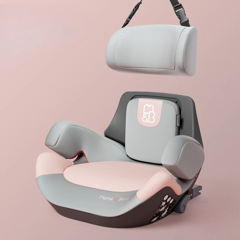 Car Booster Seat for Kids 3-12Y - Adjustable Backrest Cushion with Safety Belt Guide, Universal Vehicle Seat Pad