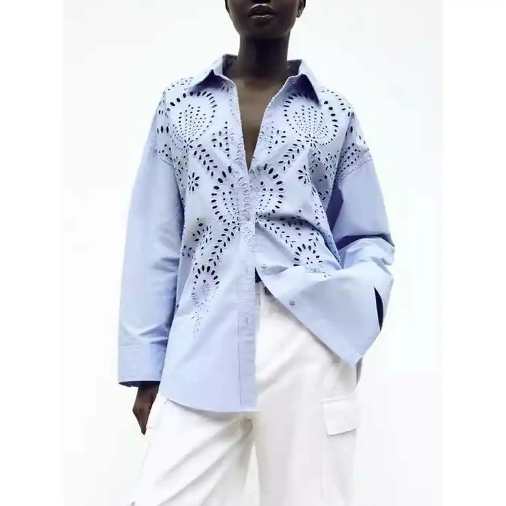 

Повседневный облегающий длинный свеч с лацканами Street Sle, теплый хлопковый узел с вышивкой, китайский бренд, женская мода