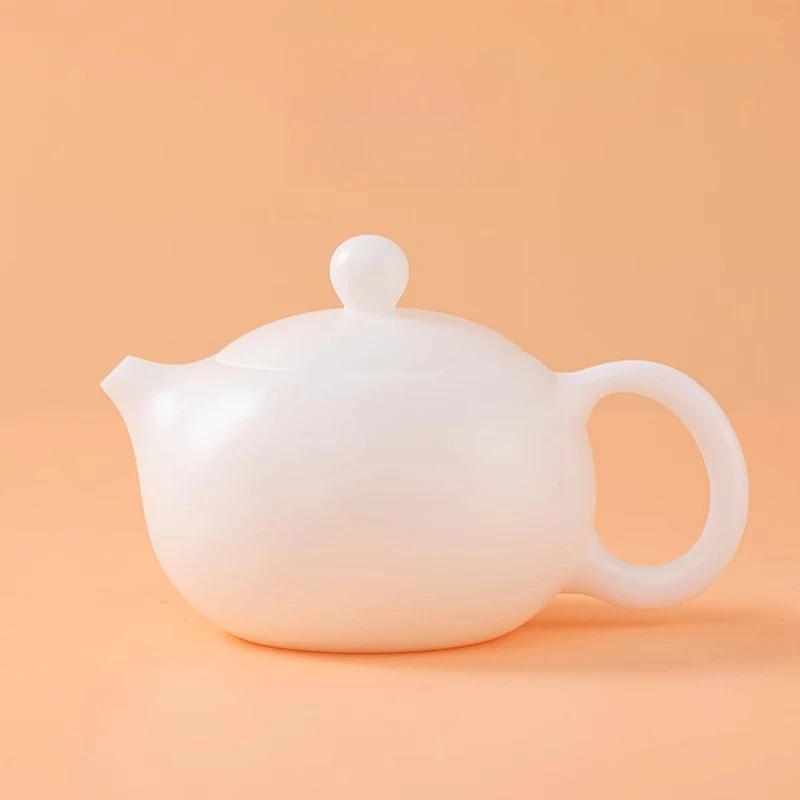 

Suet Jade Ice White Porcelain Xishi Pot Advanced Kung Fu Чайный сервиз Высококачественный керамический Yurun Bead Round Одиночный чайник