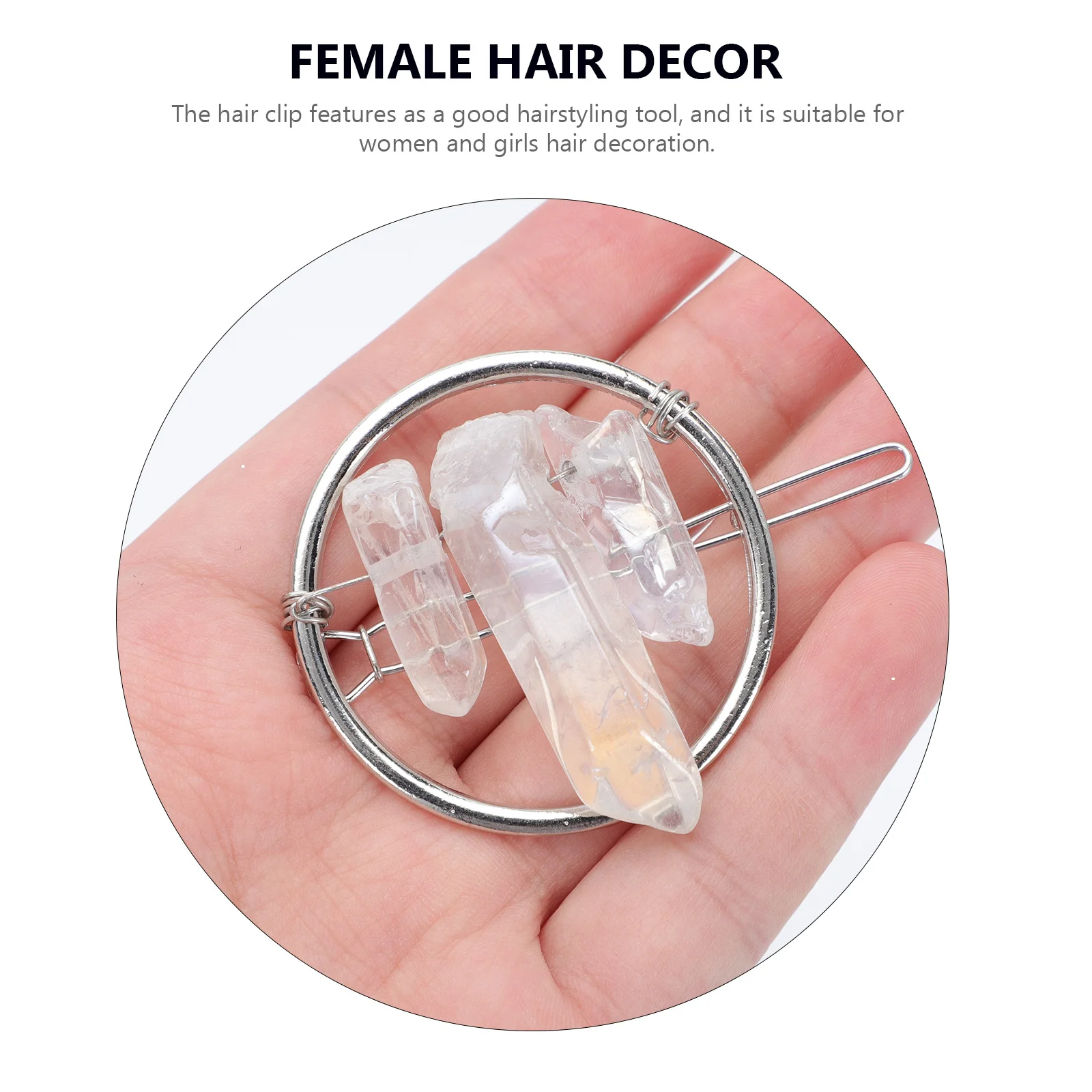 

Стильный женский зажим с геометрическим кругом «сделай сам», персонализированный аксессуар, уникальная металлическая шпилька для женщин, подарок, декор для волос, простой креатив