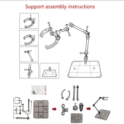 1Set Action Figure Base Suitable Display Stand Bracket Suitable for 6-7 Inch Figure Doll Anime HG1/114/RG Gundam Cinema Game