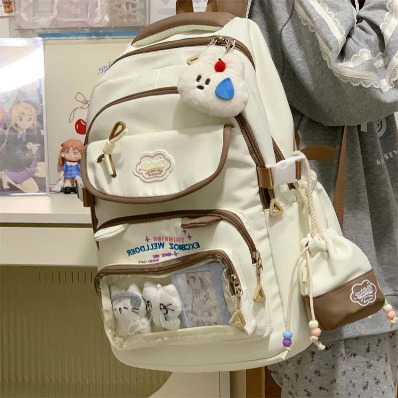 Contrast color desihngirls backpack Good lookingandlargecapacityschool backpack for girls Pain bag tote bagforwomenAgiftforagirl