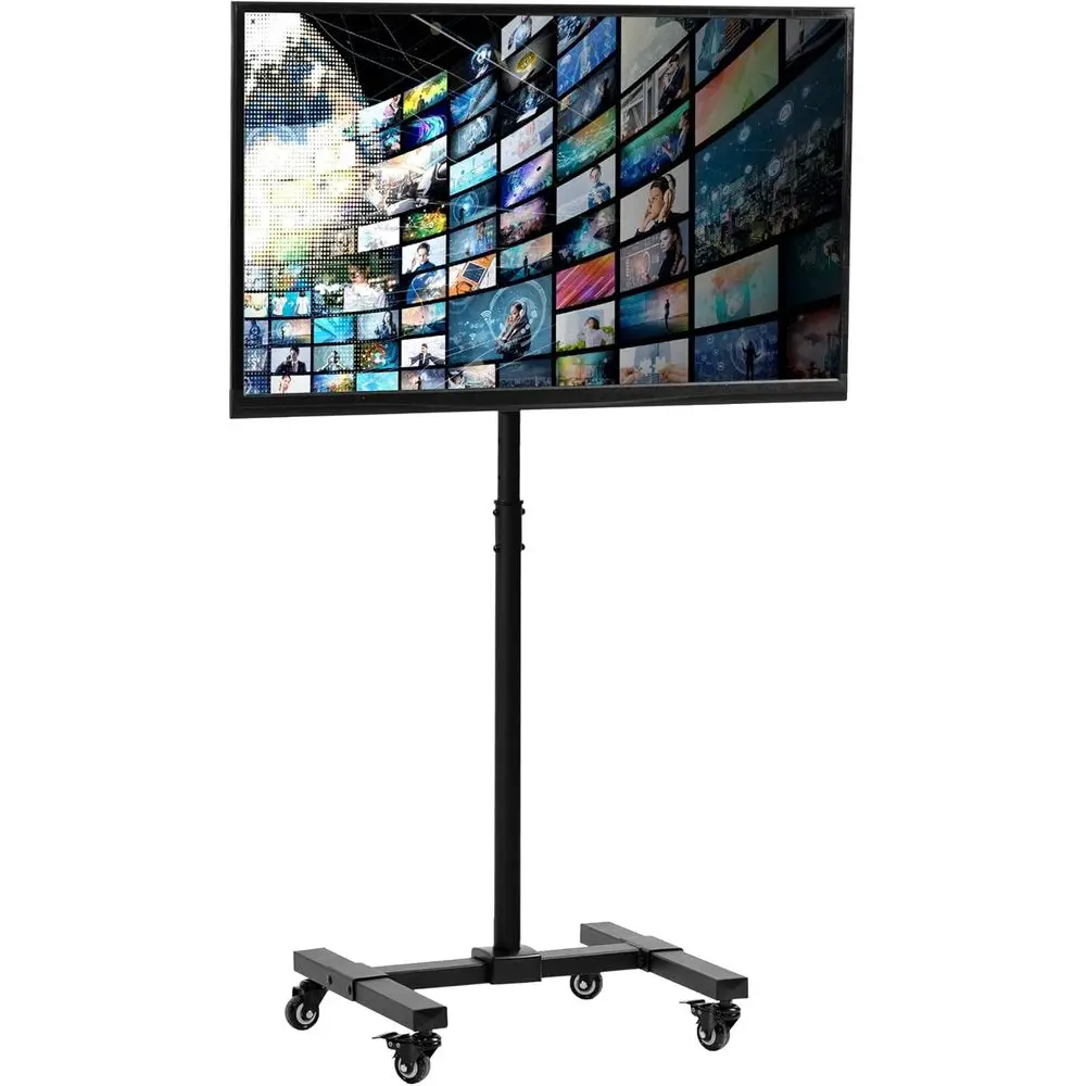 

Mobile TV Display Stand for 13-42 Inch LED LCD Flat Panel, Height Adjustable Rolling Floor Stand with Wheels