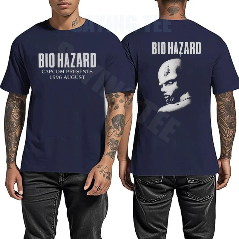 Resident Evil Biohazard T-Shirt Horror Klassisches Videospiel Zombie Herrenkleidung Kurzarm Herren-Oberteil Baumwoll-Grafik-Shirt – Detail 7