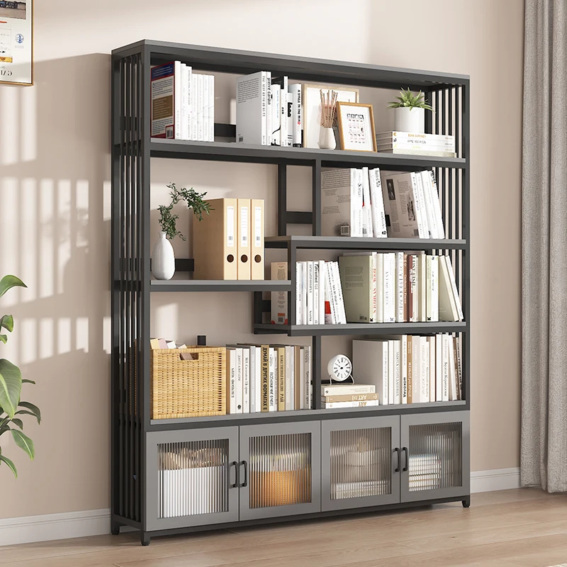 

Bookshelf Floor-to-ceiling shelf Living room Multi-layer locker against the wall Wrought iron storage rack Lattice ca