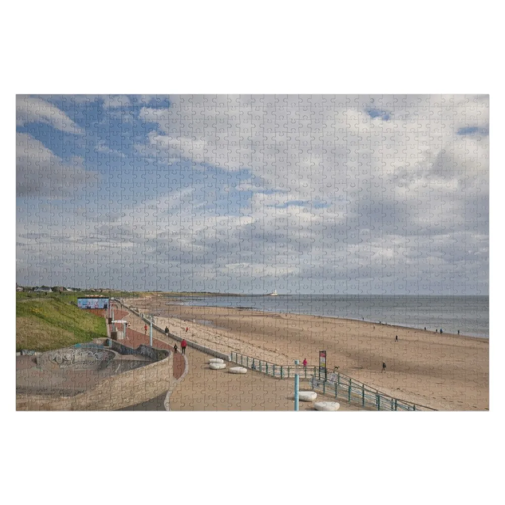 

Bright and Breezy Whitley Bay beach. Jigsaw Puzzle Customizable Gift Personalised Jigsaw Custom Photo Puzzle