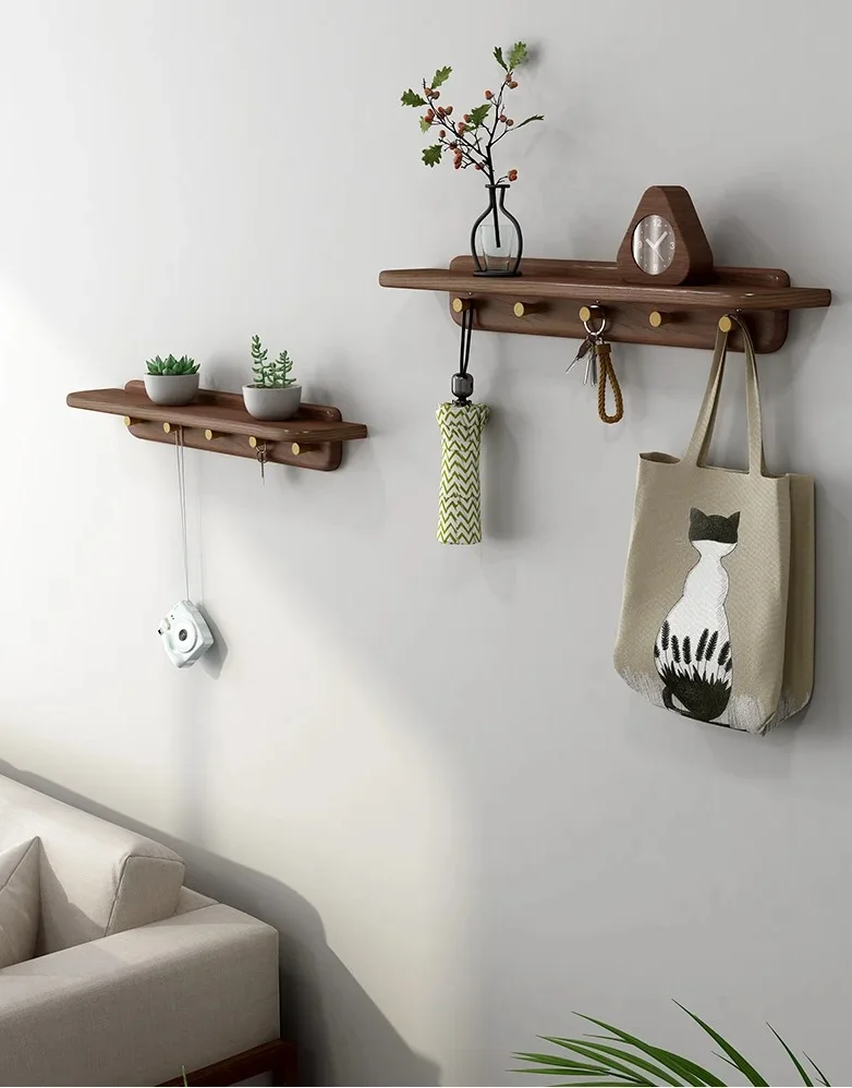 

Solid Wood Shelf Wall Hanging Bedroom Wall Decoration Living Room Background TV Wall Entrance Closet