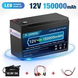 12V 150Ah 18650 Deep Cycle Lithium Battery With BMS Lithium Ion Battery for Trolling Motor Fish Finder Kids Scooters RV Camper