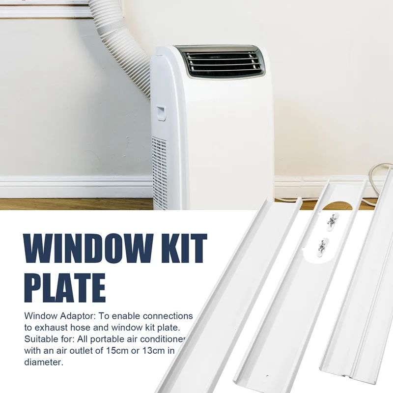 

Portable Window Adaptor Window Slide Kit Plate Adjustable Air Conditioner Window Kit Practical Slide Plate Wind Shield