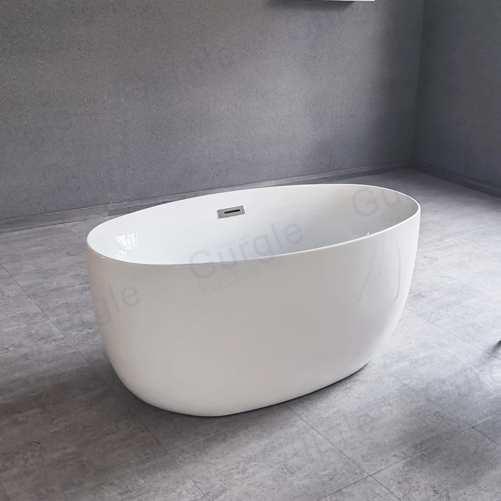 

Gurgle Customized Acrylic Material Oval Home Luxury Brand New Free Standing Bath Tub Soaking Bathtub For Hotel Bathroom