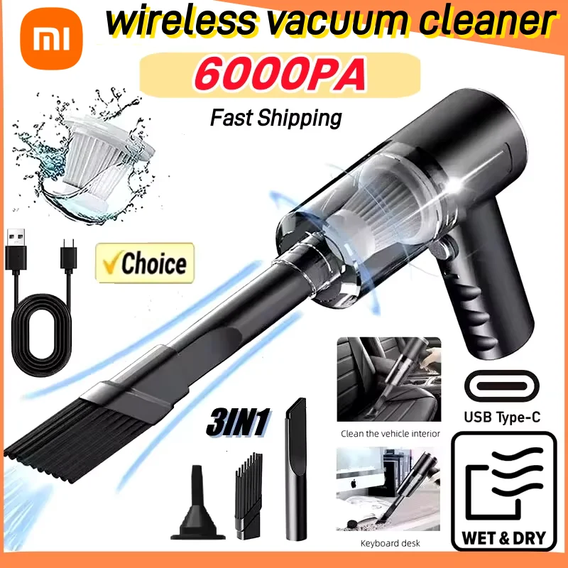 

Xiaomi Wireless Car Vacuum Cleaner 6000Pa portable Wireless Car Home Powerful Blower Strong Suction Handheld Vacuum Cleaner