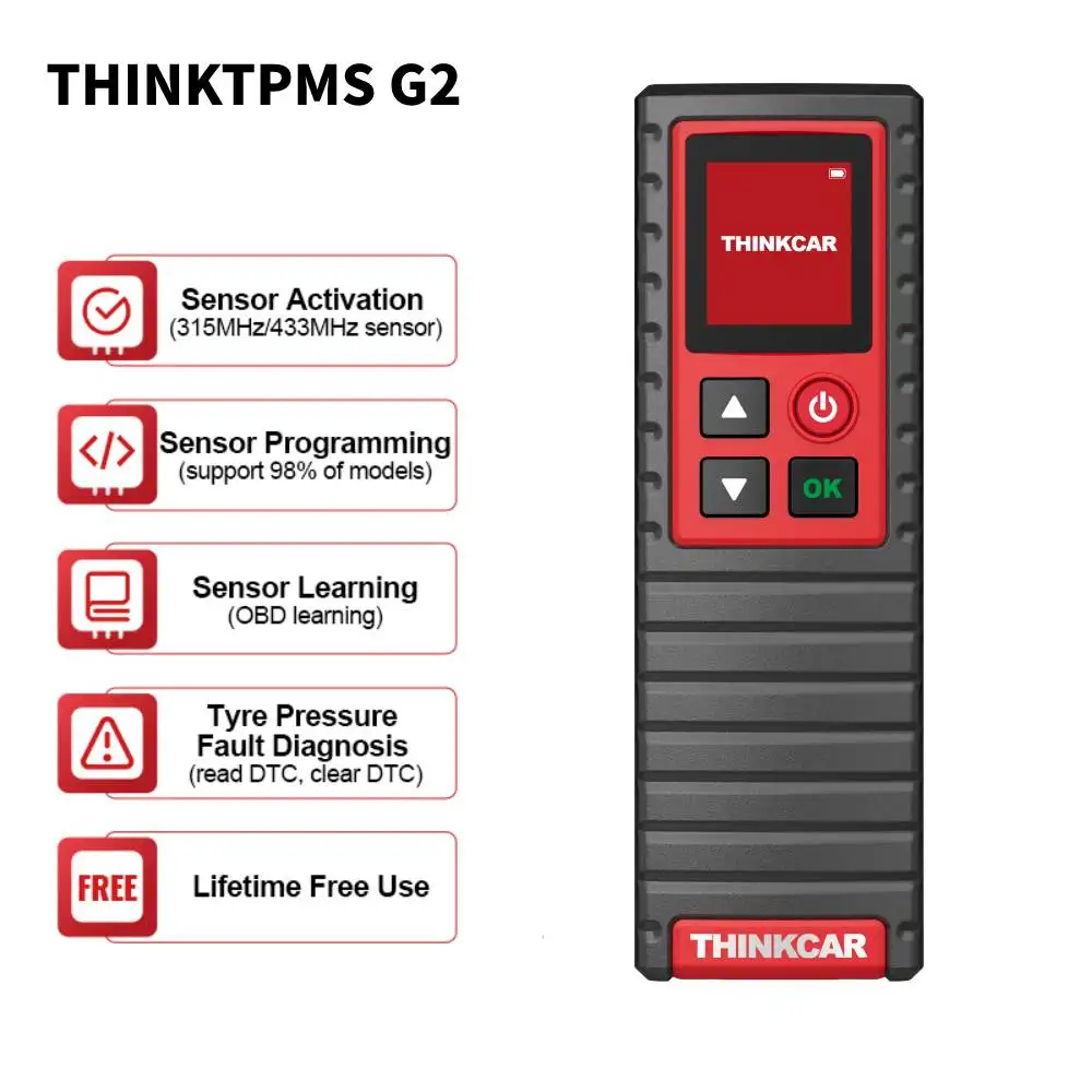 

ThinkCar THINKTPMS G1 G2 TPMS 315MHz 433MHz Car Tire Pressure Diagnosis Tool Universal Sensor Activation Programming Learning