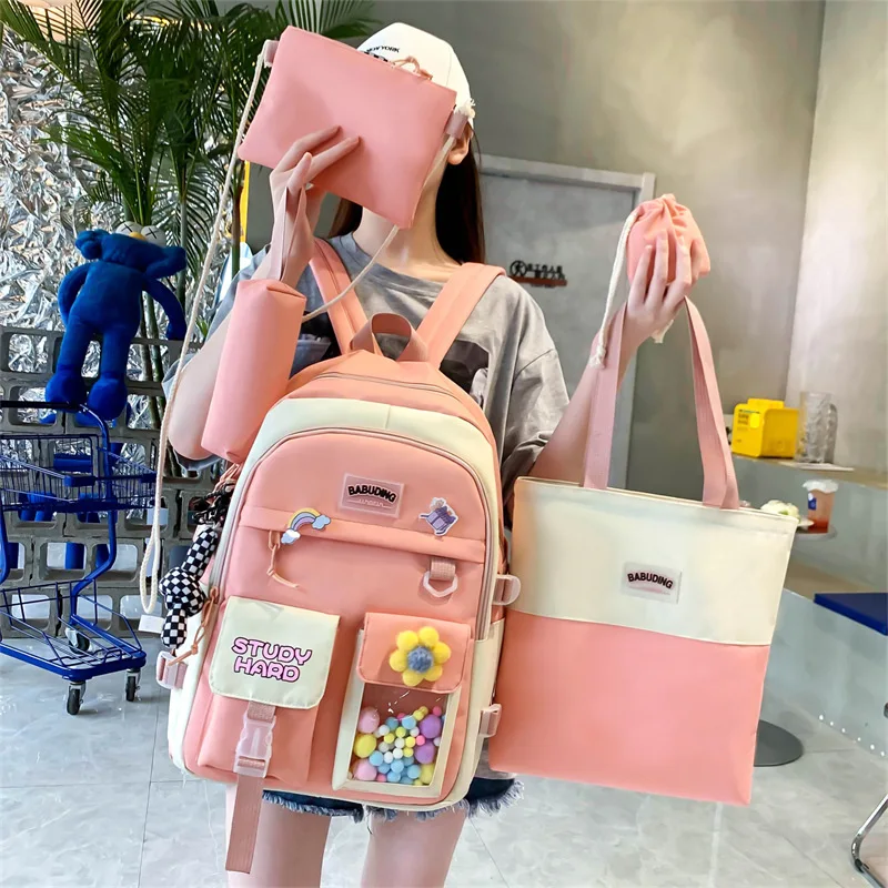 mochila-para-meninas-versao-coreana-tema-de-aniversario-artistico-grande-capacidade-mochila-escolar-versatil-bonito-simples-4-pcs-set-saco