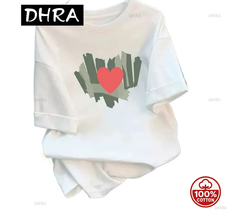 الأبيض القطن الخالص تي شيرت المرأة قصيرة الأكمام الصيف جديد فضفاض عادية نصف كم تي شيرت الجولة الرقبة ملابس علوية جماليات #2