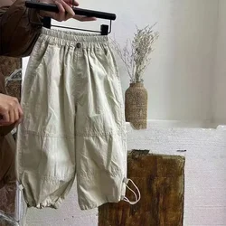 Pantaloni per bambini pantaloni sottili estivi per ragazzi nuovi pantaloni bambini moda coreana Cool bello 2024 elastico in vita semplice