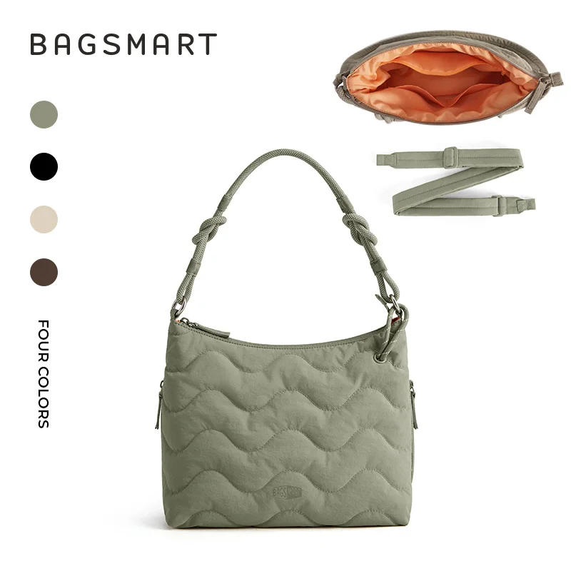 BAGSMART Damen-Umhängetasche, leichte Umhängetasche aus weichem Stoff, Handtasche mit mehreren Taschen, für Schule, Arbeit, Freizeit – Detail 10