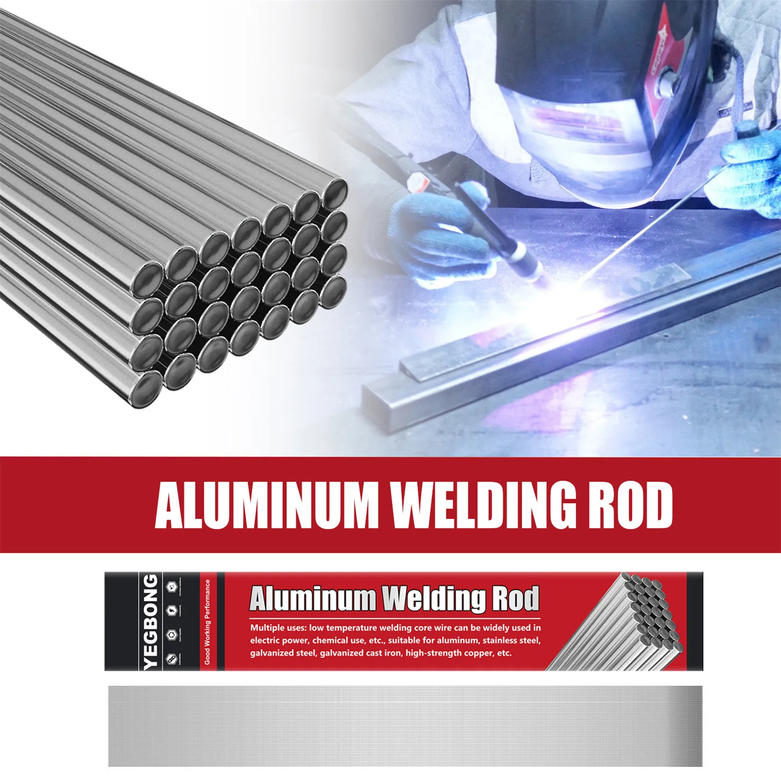 Aluminum Welding Rods 20/50pcs Stainless Steel Brazing Rods 1.6/2mm 13 Inch Low Temperature Aluminum Flux Cored Welding Rod