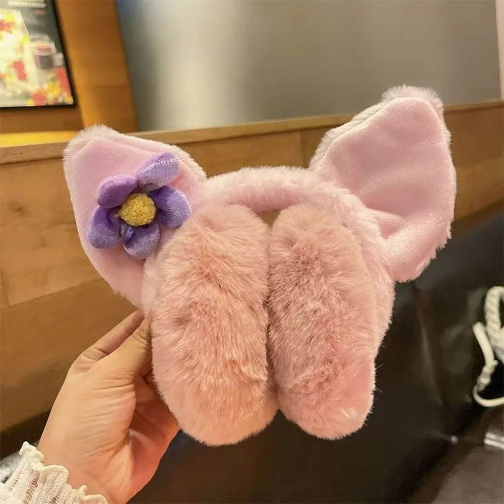 คริสต์มาสของขวัญน่ารักการ์ตูนแมวกระต่ายหู Earmuffs อบอุ่นกระต่ายหูนุ่มพับ Earflap Plush เย็นป้องกันหูผู้หญิง