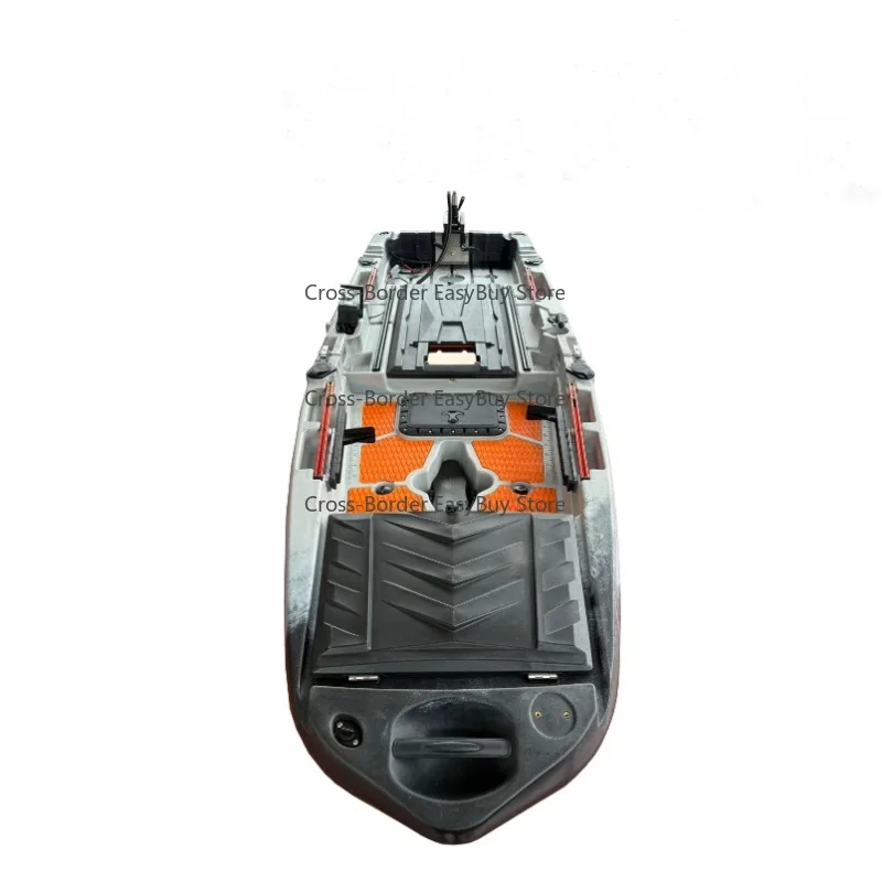 1-Person Lightweight Fishing Kayak 37'' Wide Sit-On-Top Inflatable Small Canoe 60L Live Fish Tank Surfing Rowing Boats