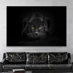 Modern Black Panther Wall Pictures Cool Animal Canvas Painting Leopard Lion Posters and Prints for Living Room Home Decor Quadro