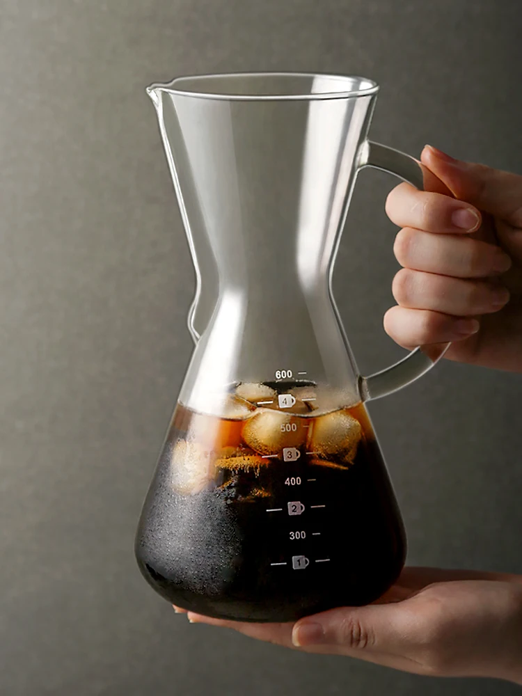 

The product can be customized.Glass coffee sharing pot with large-capacity scale hand-made pot thickened and simple