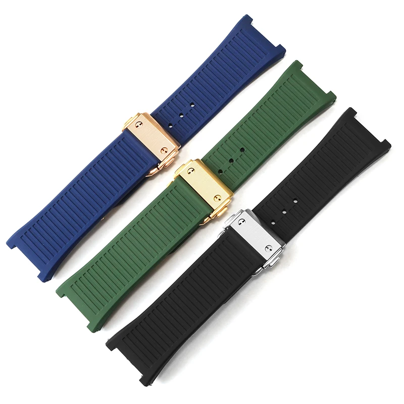 Silicone Watch Strap Substitute For Three Eye F80/F-80 Series Concave Interface Rubber Watchband 26mm