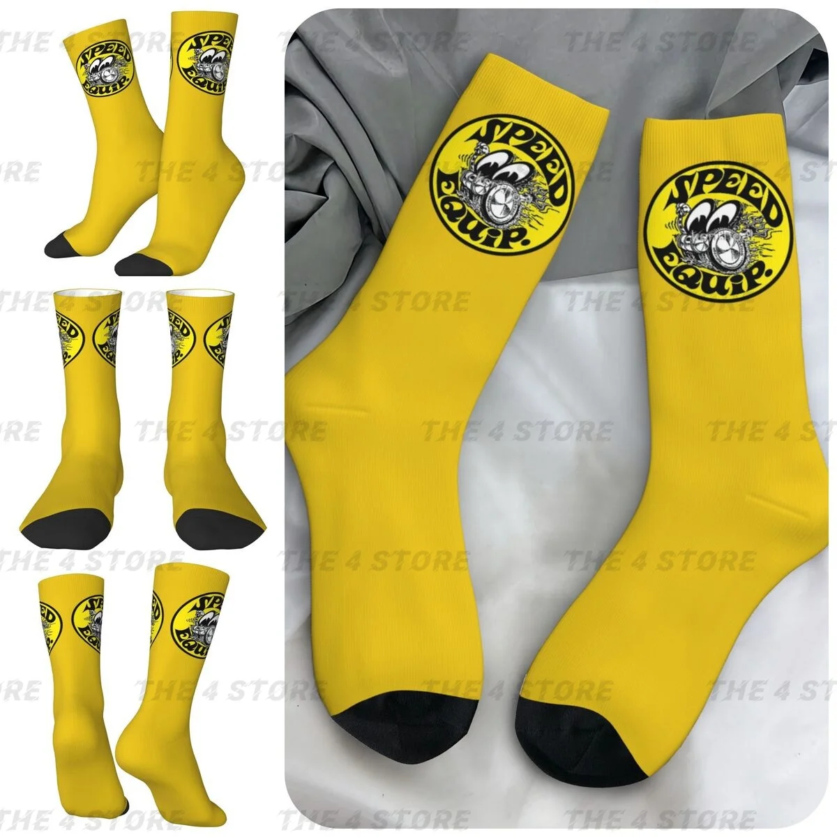 

Mooneyes Moon Speed Equips High elasticity polyester fiber cosy Unisex Running Happy 3D color printing Socks