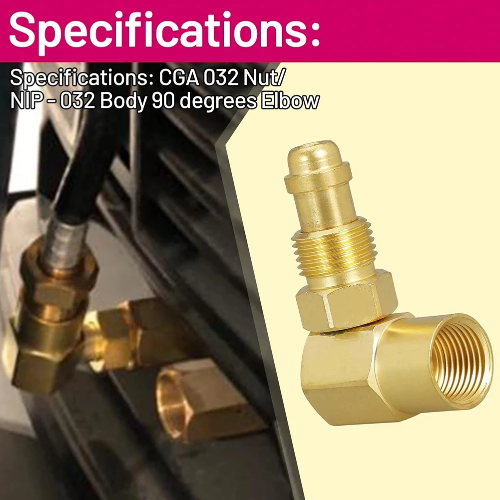 

AW-407 CGA 032 Nut NIP 032 Body 90 Degree Argon Welder Connector Elbow For TIG MIG Welding Machine Hose Gas Line Adjustment