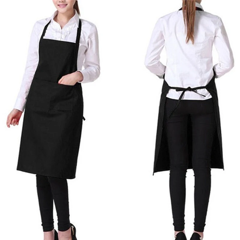 2023 Newest Hot Solid Cooking Kitchen Apron For Woman Men Chef Waiter Cafe Shop BBQ Hairdresser Aprons Bibs Kitchen Accessory