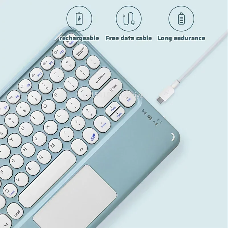 Teclado sem fio Bluetooth portátil com Touchpad, iPad, Xiaomi, Samsung, Huawei, Tablet, Android, IOS, Windows, 10"