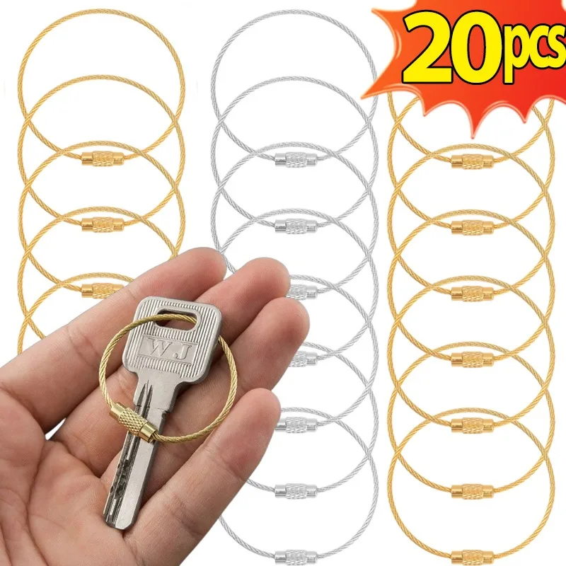 

10-20Pcs Metal Keychain Accessories DIY Coil Cable Key Ring Clips Secure Holder for Pet ID Tags Craft Jewelry DIY Accessories