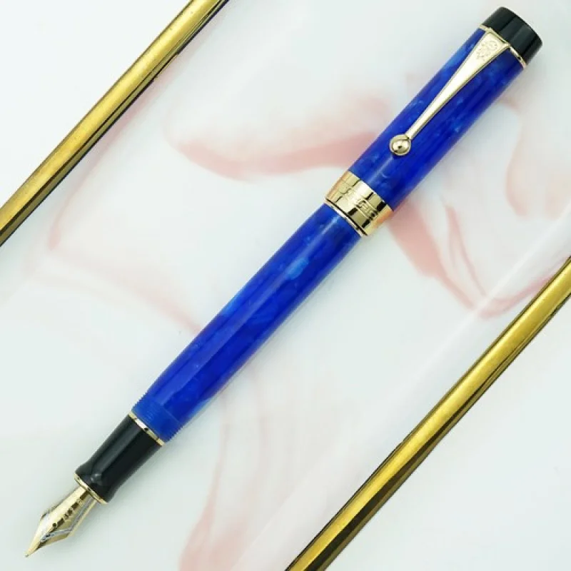 

A+ Blue Jinhao 100 Centennial Resin Fountain Pen EF/F/M Bent Nib Writing Gift Pen