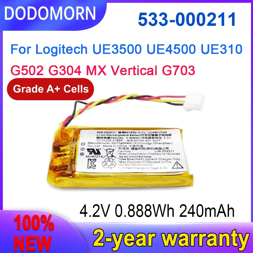 New 533-000211 Battery For Logitech G Pro X Superlight G502 Lightspeed G304 G703 MX Vertical Gaming Mouse