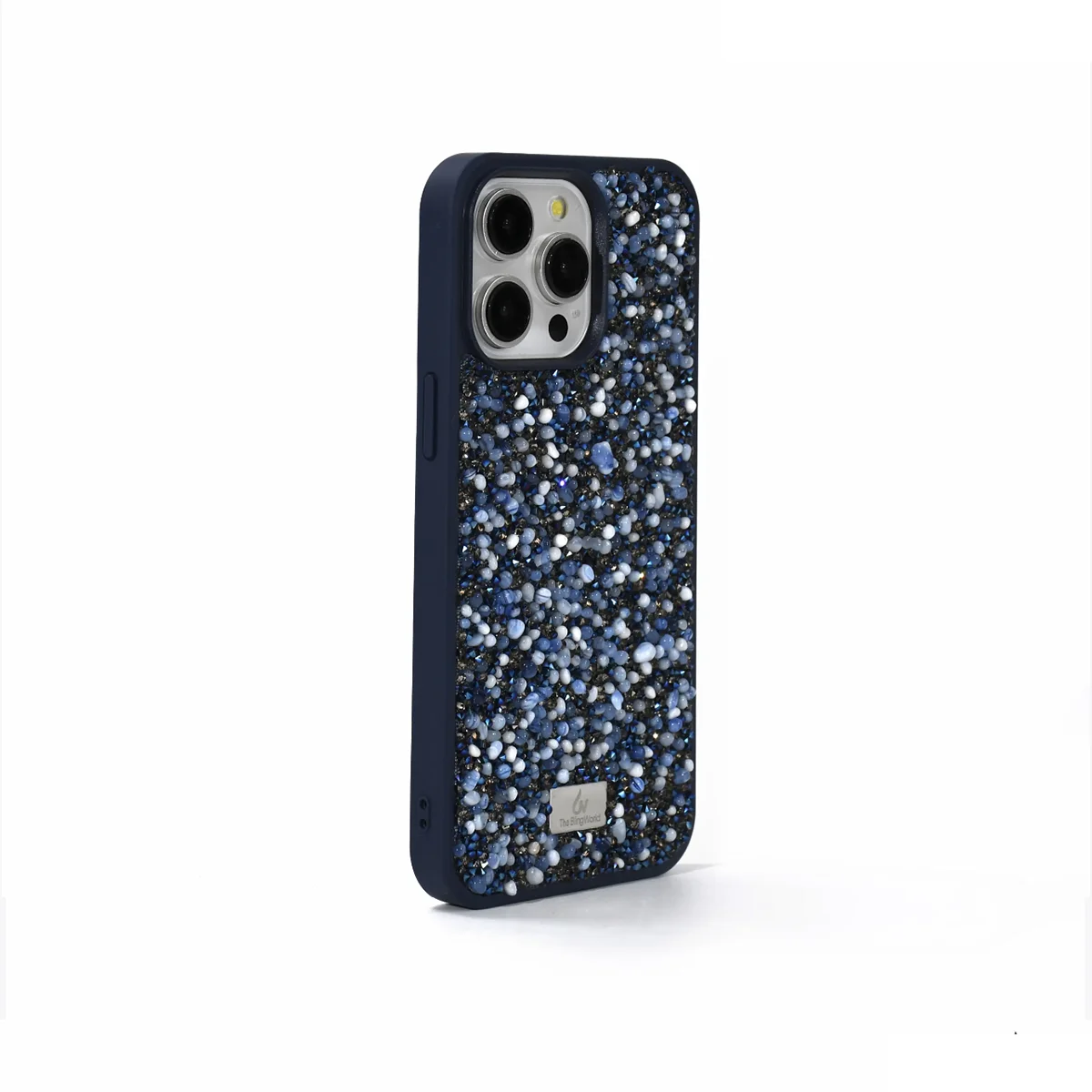 Crystal Diamond Case For Apple Iphone 16 15 Pro Max 14plus 13pro 12 Pebble Rhinestone Stone Fashion Girls Full Cover Phone Case