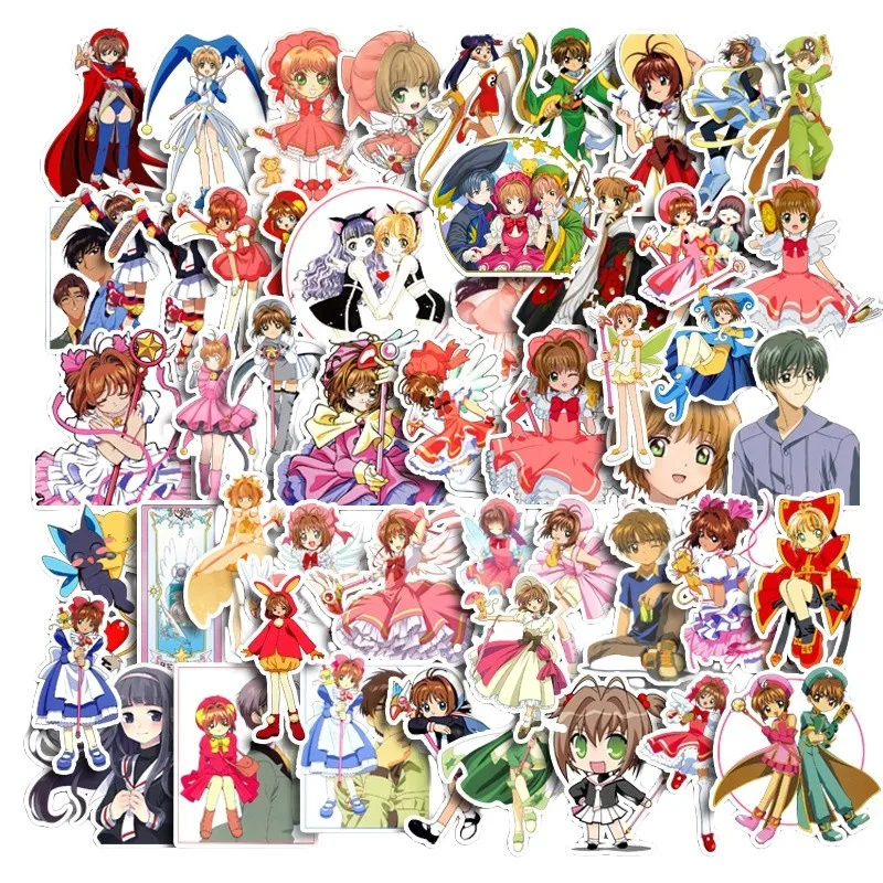 50 PCS Anime Card Captor Sakura Graffiti Adesivos para Bicicleta Mão Conta Lápis Caso Decalques