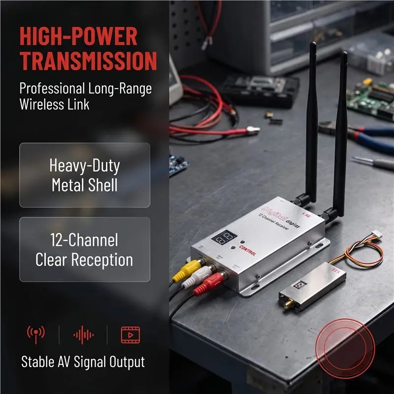MACH-For FPV For FPV Long Range RC Drone 1.5G 2W VTX+ 1.5G VRX Kit 2000Mw 12CH Video Transmitter Receiver