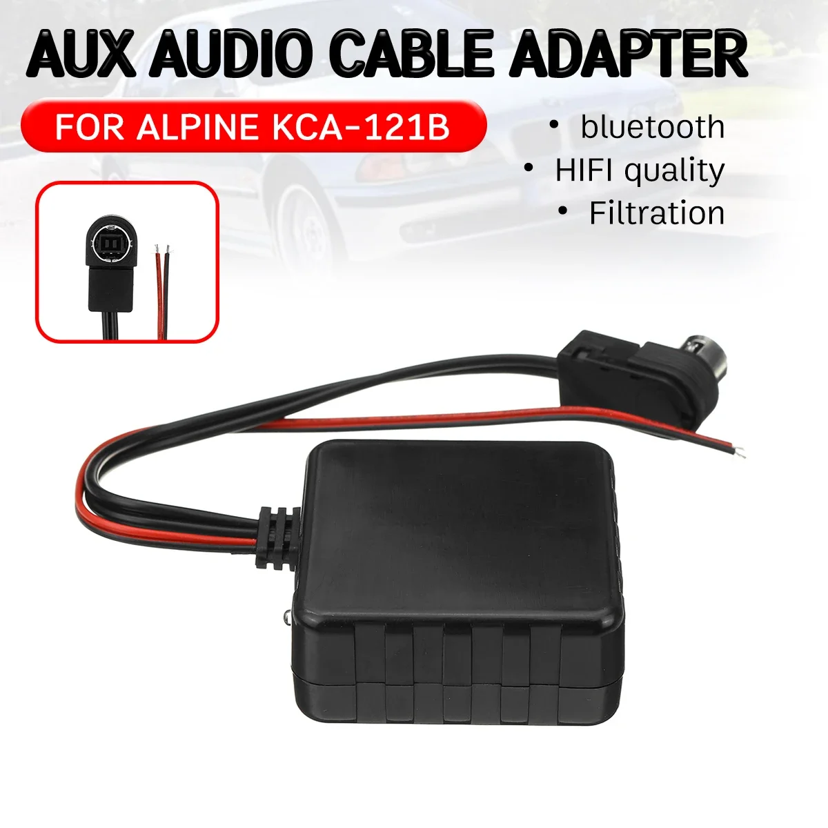 9887/105/117/9855/305S bluetooth Aux Receiver Cable Adapter Hifi Quality Audio Head Unit for ALPINE KCA-121B for ALPINE