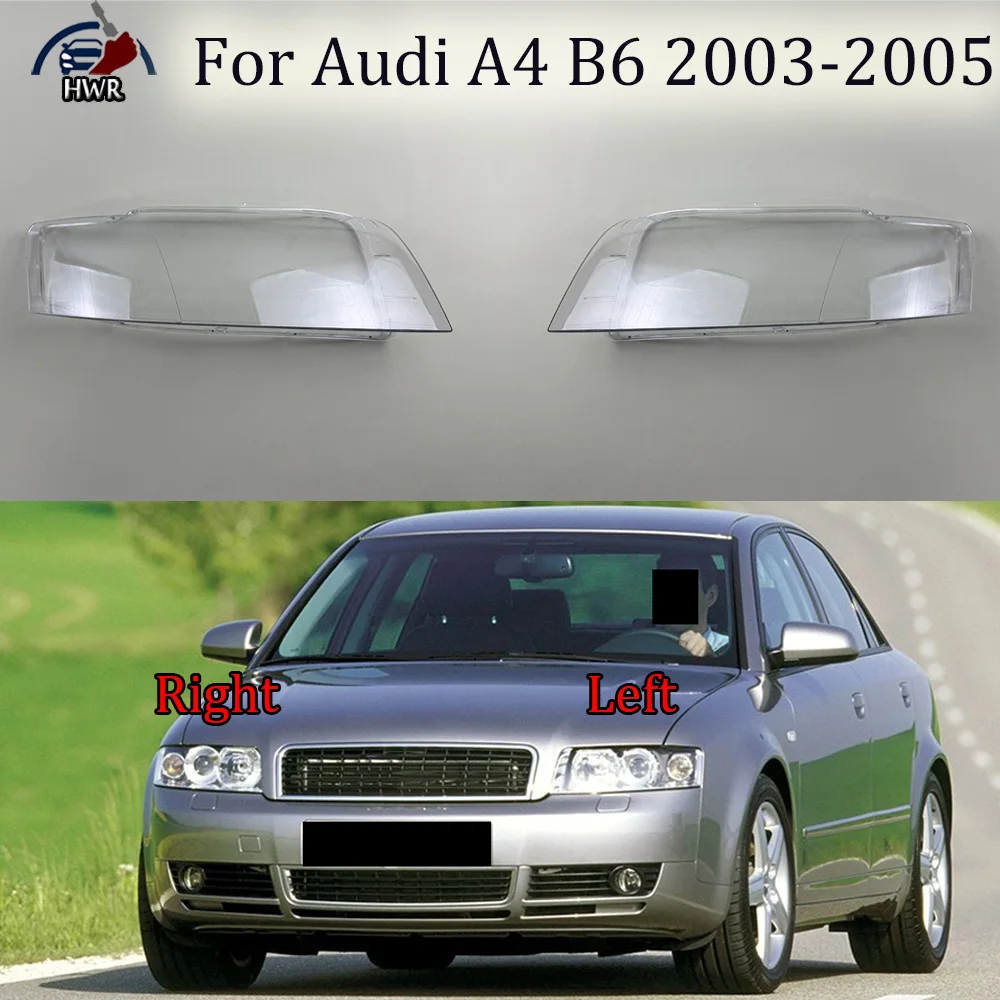 

For Audi A4 B6 2003 2004 2005 Headlight Cover Lens Headlamp Lamp Shell Transparent Shade Plexiglass Replace Original Lampshade