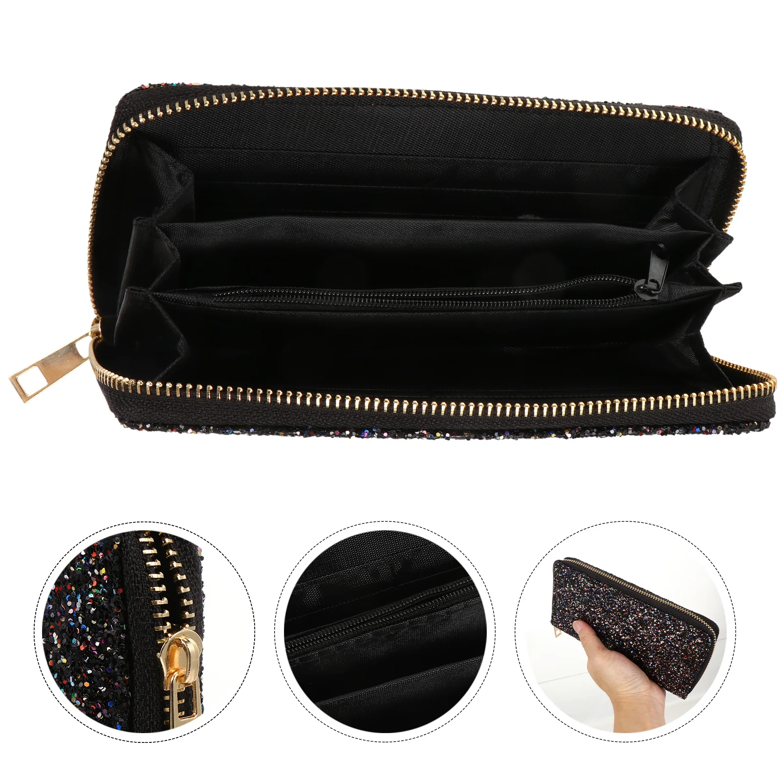 1 قطعة محفظة نسائية طويلة أنيقة لامعة محفظة انغلق حقيبة يد التصميم الإبداعي دائم رائعة هدية عصرية الأم صديقة