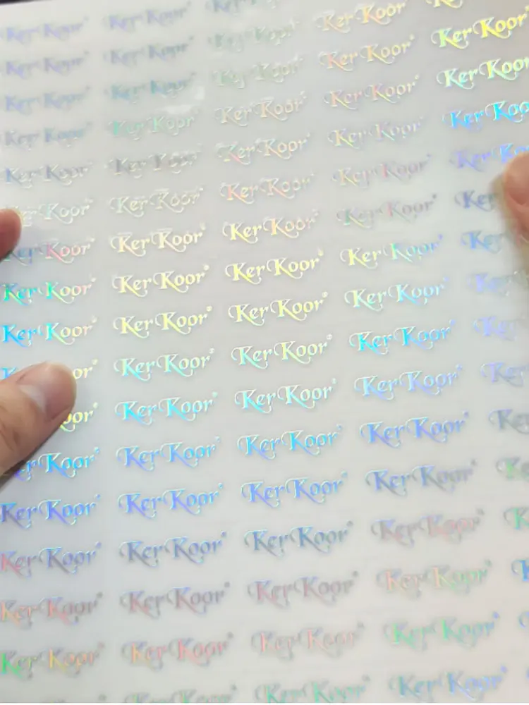 Clear Hologram Stickers Waterproof logo transfer Decal DIY Package Paste Logo Printed Label