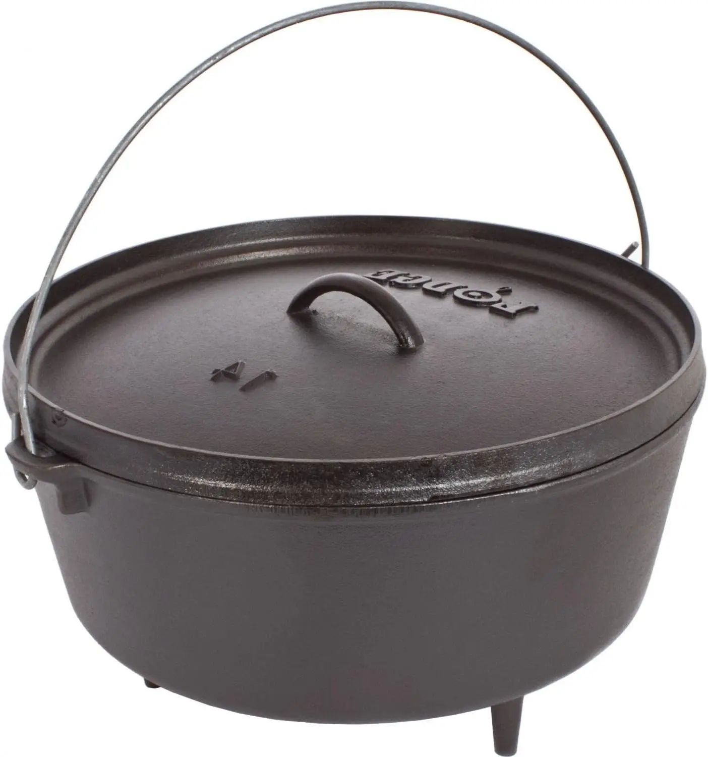 

10 Quart Pre-Seasoned Cast Iron Camp Dutch Oven with Lid - Dual Handles - Use in the Oven, on the Stove, on the Grill or over th