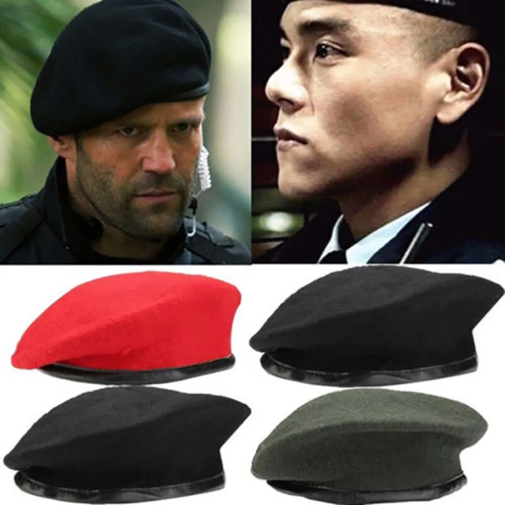 Men Uniform Cap High Quality Unisex French Style Wool Bere Women Army Soldier Hat