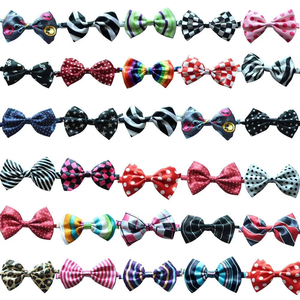 30/50/100PCS Pet Bowtie Dog Accessories Mix Color Neckties For Dogs and Cats Pet Dog Bow Tie Pets Collar Wholesale Pet Supplies