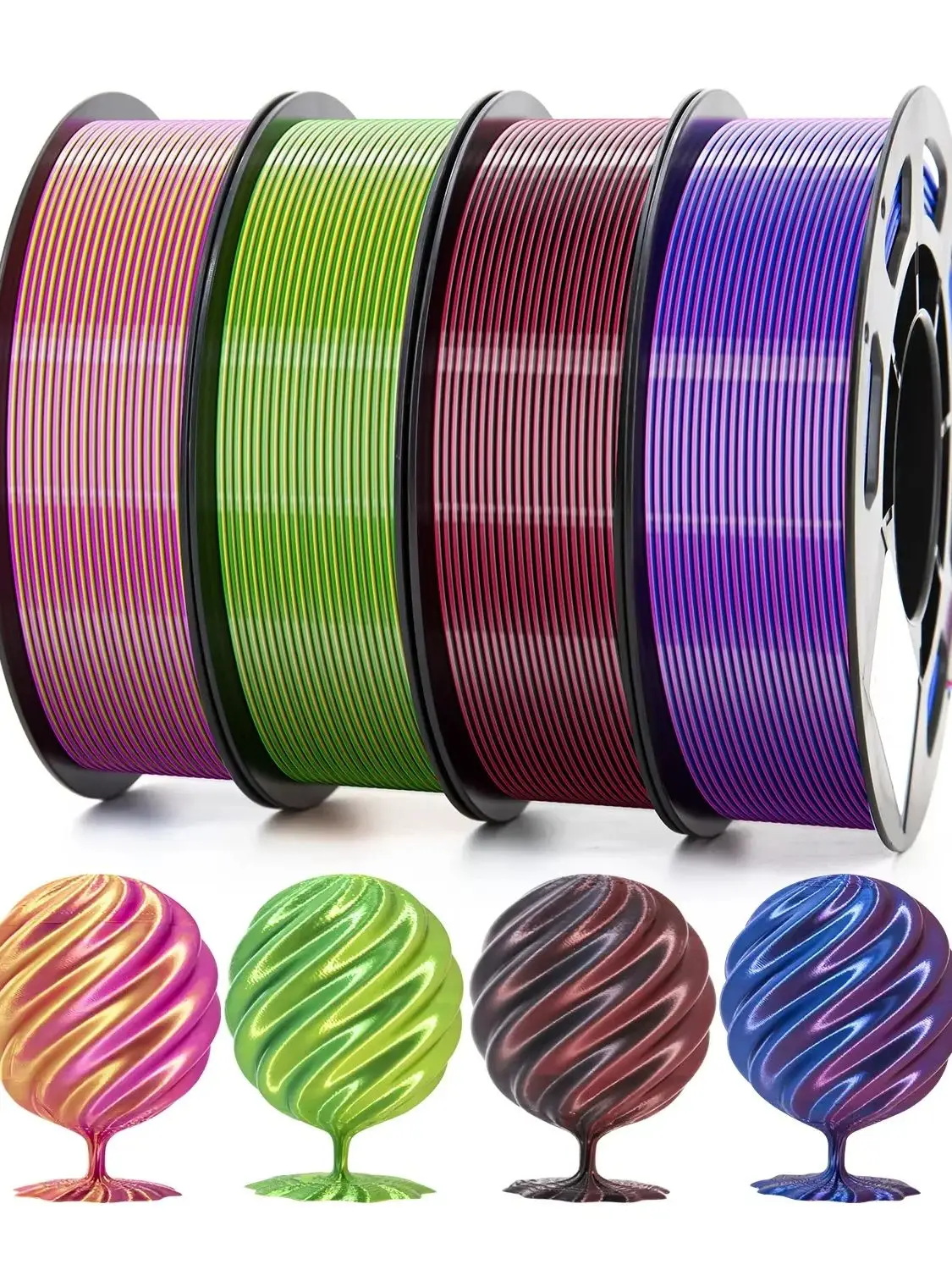 Dual Colour 200g PLA-Silk for Bambu Lab No Strings High Toughness Quality Guarantee 1.75mm Good Price Non-Toxic High Speed